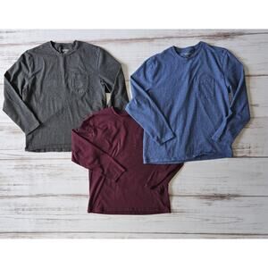 Amazon Essentials Long Sleeve Pocket Tee Shirt Bundle sz M